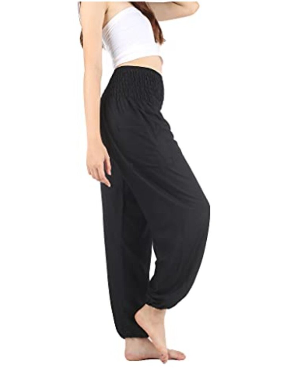 Harem Yoga Pants Flowy Lightweight Rayon 2-Pocket Pull On